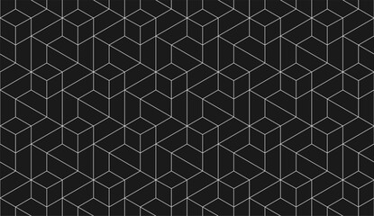 Vector seamless cubic hexagon pattern. Abstract geometric low poly background. Stylish grid texture.