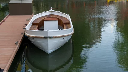 Foto op Plexiglas Old traditional fisherman boat in the canal in the Netherlands. © SNEHIT PHOTO