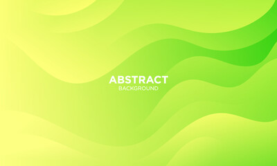 Abstract Gradient Green Yellow liquid background. Modern background design. Dynamic Waves. Fluid shapes composition. Fit for website, banners, brochure, posters