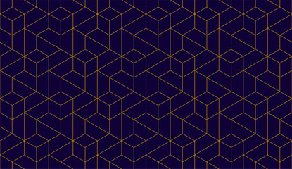 Vector seamless cubic hexagon pattern. Abstract geometric low poly background. Stylish grid texture.