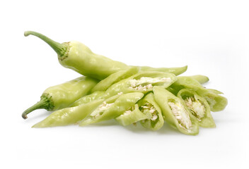 Green Chilli isolated on white background