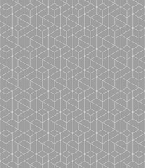 Fototapeta premium Vector seamless cubic hexagon pattern. Abstract geometric low poly background. Stylish grid texture.