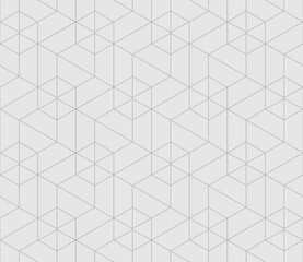 Vector seamless cubic hexagon pattern. Abstract geometric low poly background. Stylish grid texture.