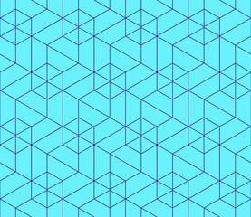 Vector seamless cubic hexagon pattern. Abstract geometric low poly background. Stylish grid texture.