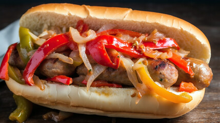 Sausage and Peppers - A classic Italian-American dish made with Italian sausage, onions, and bell peppers, sauteed together and served on a roll or over pasta.