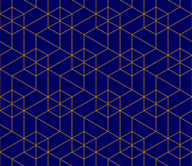 Vector seamless cubic hexagon pattern. Abstract geometric low poly background. Stylish grid texture.