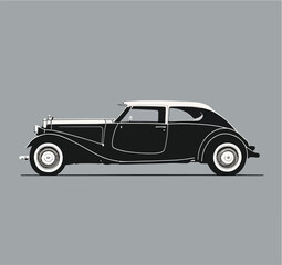 Classic Vintage old Car vector set