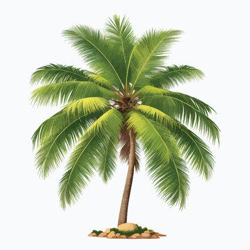 coconut palm tree isolated in white background vector