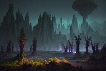 forest in fog