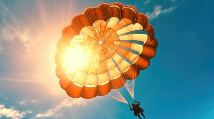 A skydiver soaring through the sky.
