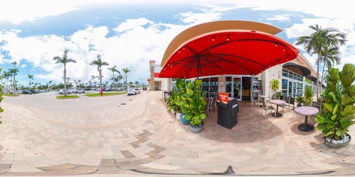 360 panoramic equirectangular photo of Piola pizzeria chain