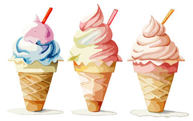 ce, cream, cone, ice cream, dessert, vector ilustration 