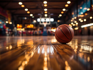 Basketball on the court.