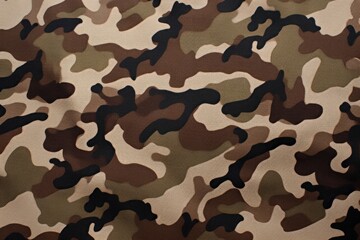 Fototapeta premium Camouflage khaki background. Generative ai fabric military camo