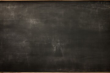 Black chalkboard background. School board texture. Generative AI student backdrop