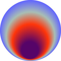 Circular Colorful Abstract Gradient Ramp Shape Illustration Isolated on a Transparent Background