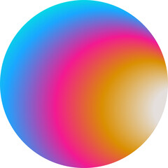 Circular Colorful Abstract Gradient Ramp Shape Illustration Isolated on a Transparent Background