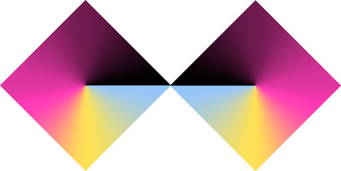 Colorful 3D Abstract Gradient Ramp Shape Illustration Isolated on a Transparent Background