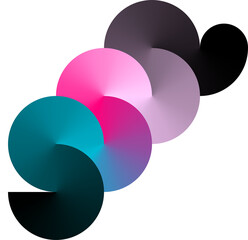 Colorful 3D Abstract Gradient Ramp Shape Illustration Isolated on a Transparent Background