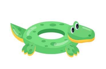 Rubber green crocodile round concept