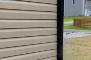 Fototapeta premium High pressure nozzles are power washer tool for washing siding houses with water soap cleaner.