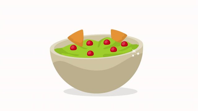 mexican culture nachos with guacamole animation