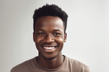 Portrait of a happy black man. Generative AI