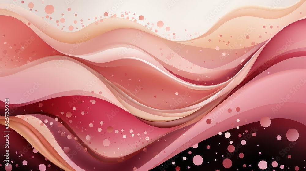 Wall mural An abstract geometric pattern with waves and dots. Generative AI. 