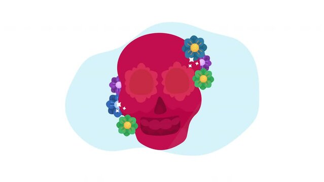 mexican culture skull celebration animation