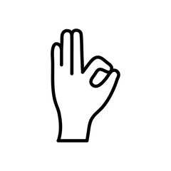 Obraz premium Gesture okay line and glyph icon, best choice sign vector graphics, a linear pattern on a white background.eps