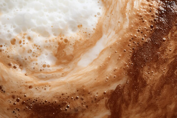 coffee foam with milk, latte foam, food texture, macro shot, header, tasty details, super close-up, caf&eacute; print, food photography
