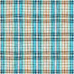 Teal rustic coastal beach house check fabric tile. Seamless sailor flannel textile gingham repeat swatch.