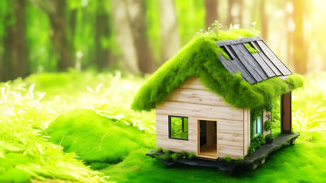 環境に優しい家、ミニチュアの住宅｜eco friendly homes, miniature homes, Generative AI