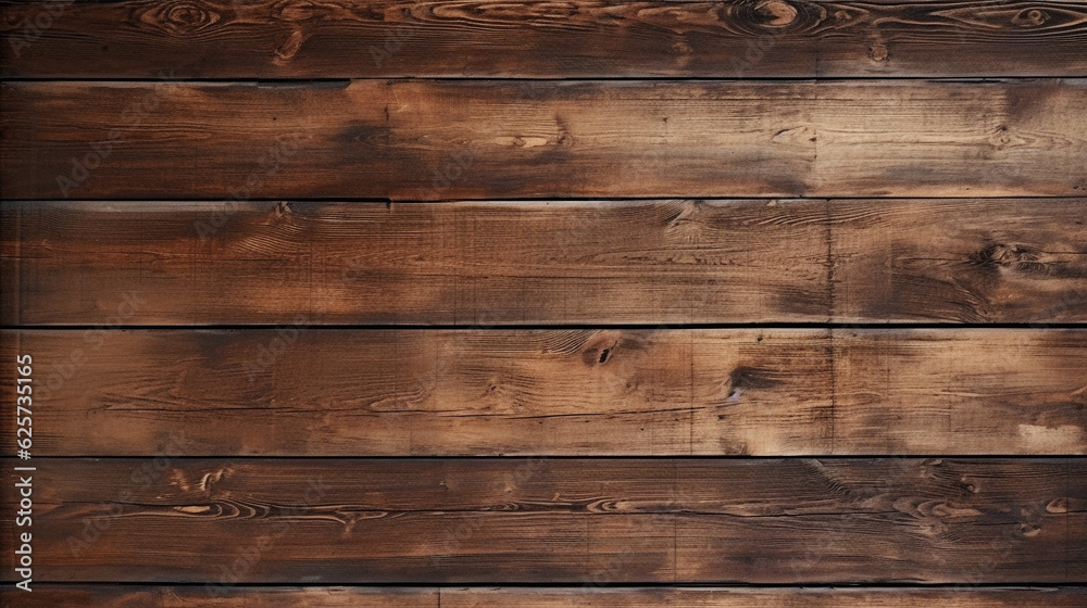 Poster brown rustic planks wood wall texture background with rustic charm and natural grain pattern. genera