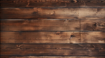 Fototapeta premium Brown rustic planks wood wall texture background with rustic charm and natural grain pattern. Generative ai.