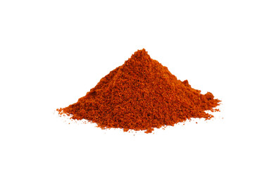 Heap of aromatic paprika powder isolated on white