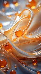 An abstract close up of bubbles and liquid. Generative AI. 