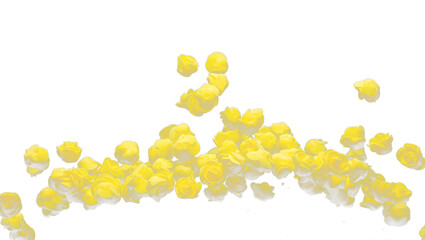 Yellow small Rose Flower explosion up. Many Styrofoam Roses present Love romantic wedding...