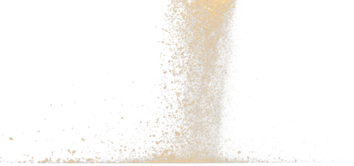 Big size Sand flying explosion, Golden grain wave explode. Abstract cloud fly. Yellow colored sand splash throwing in Air. Black background Isolated selective focus blur