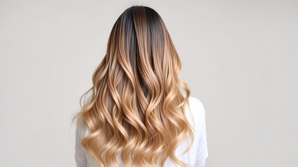 Chic Hair Transformation Ombre or Balayage Hairstyle from the Back, Generative AI