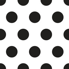 polka dot seamless pattern with white background and black spots print for textile, fashion, scrapbook paper, wallpaper.