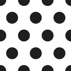 polka dot seamless pattern with white background and black spots print for textile, fashion, scrapbook paper, wallpaper.