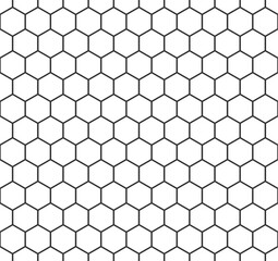 Vector modern minimalist geometric hexagon seamless pattern, black and white abstract geometric background