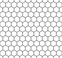 Vector modern minimalist geometric hexagon seamless pattern, black and white abstract geometric background