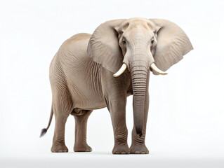 Fototapeta na wymiar Large elephant stood on a white background