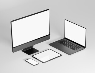 Responsive Web Design and website Mockup, Devices Mock up, Smartphone desktop tablet laptop template Mockup