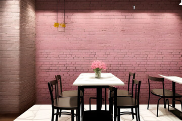 a graphic design of a restaurant setting