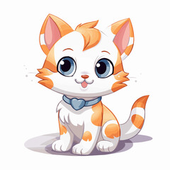 Obraz premium cat cartoon clipart vector white background