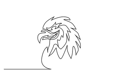 eagle hawk bird animal aggressive profile line art