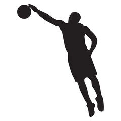 silhouette of a person playing basketball